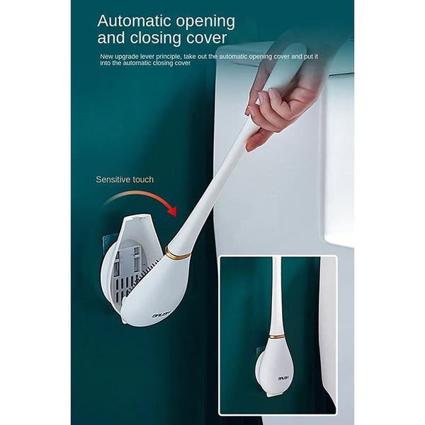 Toilet Brush Orange Silicone Wall Mounted Soft Bristles Brushes Set Bathroom Accessories Toilet Brushes & Holders