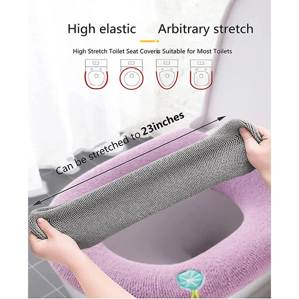 Toilet Seat Cover Blue Washable Soft Mat Pad Cushion O Shape Bidet Accessories Bath Mats Rugs & Toilet Covers