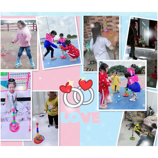 Children Throw Circle Game Ferrule Stacked Toys Fun Indoor Outdoor Parent Interactive Layers Early Education Gift Blankets & Throws