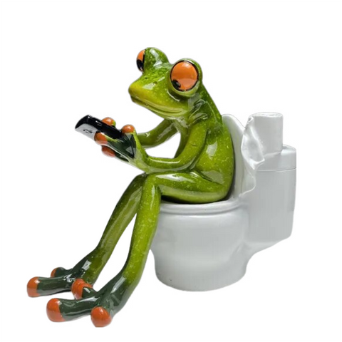 Figurine Nordic Toilet Frog Resin Sculpture For Living Room Decoration Accessories Sculptures & Figurines