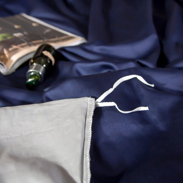 Duvet Comforter Set Twin Navy Blue Light Grey Egyptian Cotton Thick Blanket Bedspread Single Bed Comforters