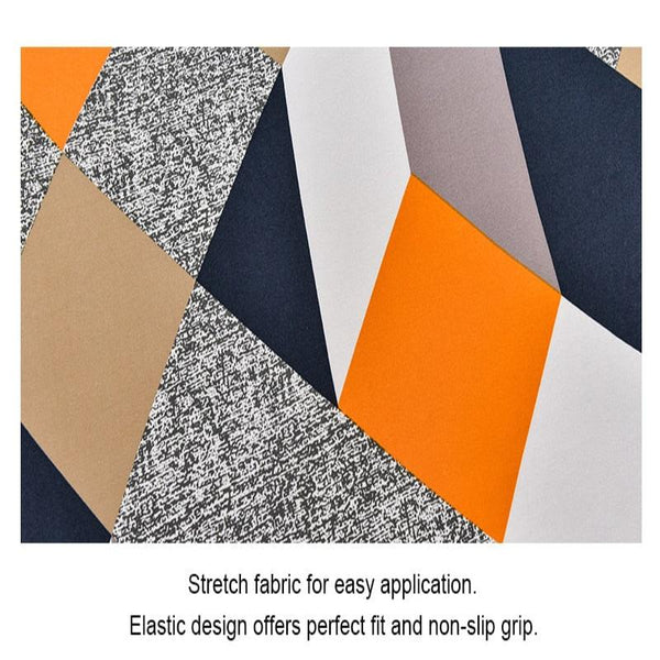 Chair Cover Orange Pattern Lines Design Anti Dirt Elastic Material For Dining Room Kitchen Wedding Hotel Banquet Restaurant Slipcovers