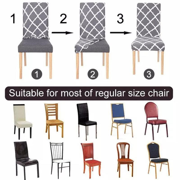 Chair Cover Beige Bear Design Anti Dirt Elastic Material Dining Room Kitchen Slipcovers