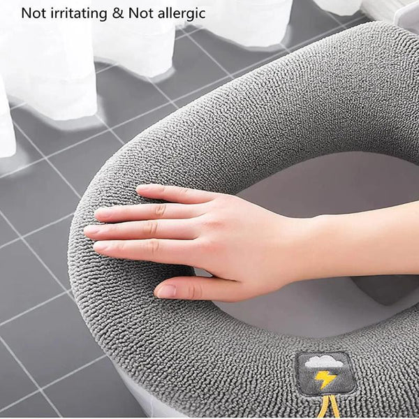 Toilet Seat Cover Blue Washable Soft Mat Pad Cushion O Shape Bidet Accessories Bath Mats Rugs & Toilet Covers