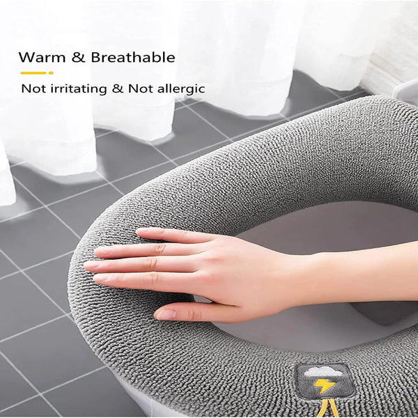 Gray Washable Soft Mat Pad Cushion O Shape Toilet Seat Bidet Cover Accessories Toilet Seats