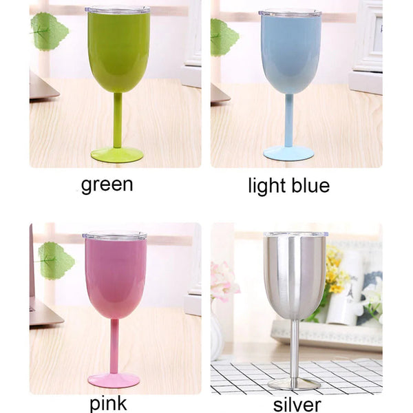 Personalize Gift 10Oz Double Wall Insulation Stainless Steel Wine Glass Thermos Bottle Vacuum Flasks Customizable Water Water Bottles & Vacuum Flasks