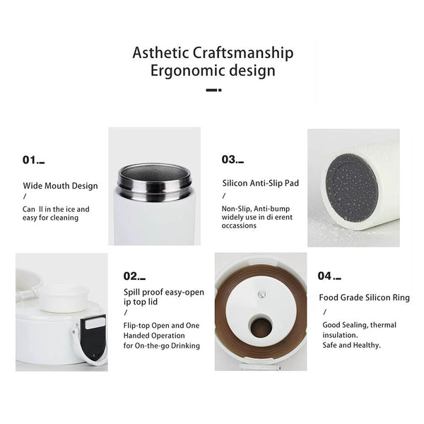 Smart Water Bottle With Temperature Display Vacuum Usb Charging Thermos 12H Hot Cup 320Ml Drinking Reminder Insulate Water Bottles & Vacuum Flasks