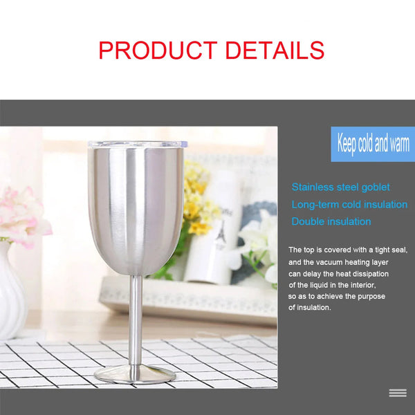 Personalize Gift 10Oz Double Wall Insulation Stainless Steel Wine Glass Thermos Bottle Vacuum Flasks Customizable Water Water Bottles & Vacuum Flasks