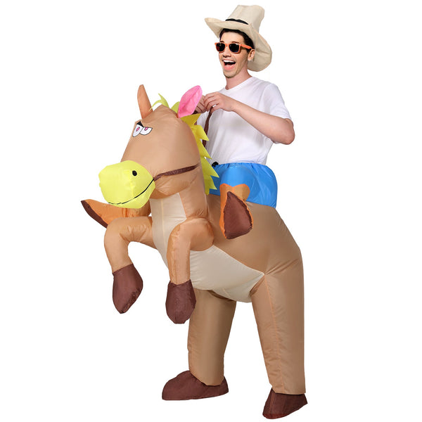 Inflatable Cowboy Costume Adult Suit Blow Up Party Fancy Dress Halloween Cosplay Unisex Costumes