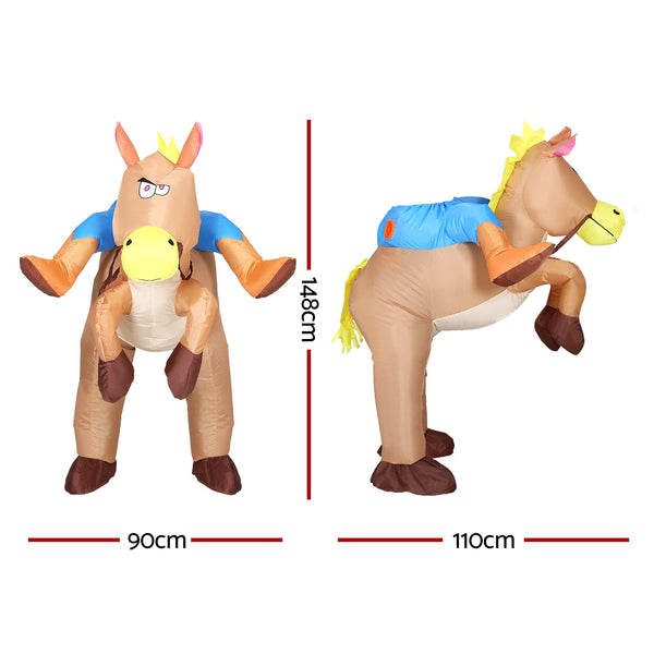 Inflatable Cowboy Costume Adult Suit Blow Up Party Fancy Dress Halloween Cosplay Unisex Costumes