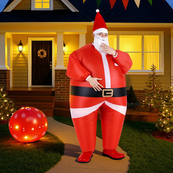 Inflatable Christmas Santa Claus Costume Adult Suit Blow Up Party Fancy Dress Xmas Cosplay Unisex Costumes