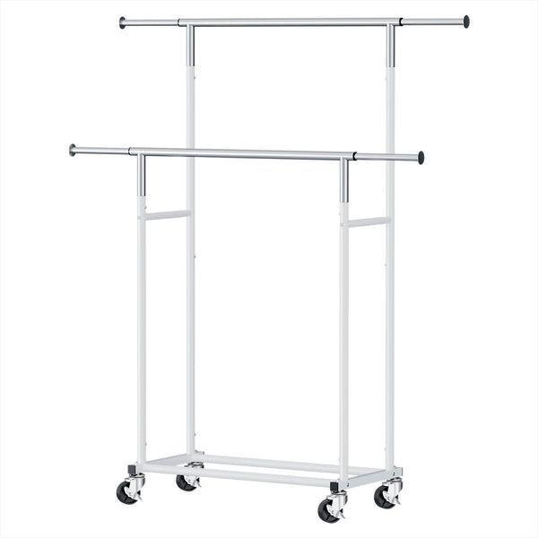 Artiss Clothes Rack Double Rod Airer Rail Coat Stand Adjustable Hanger Garment Racks