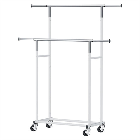 Artiss Clothes Rack Double Rod Airer Rail Coat Stand Adjustable Hanger Garment Racks