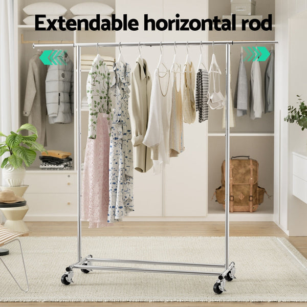 Artiss Clothes Rack Airer Rail Coat Stand Adjustable Hanger Mattresses