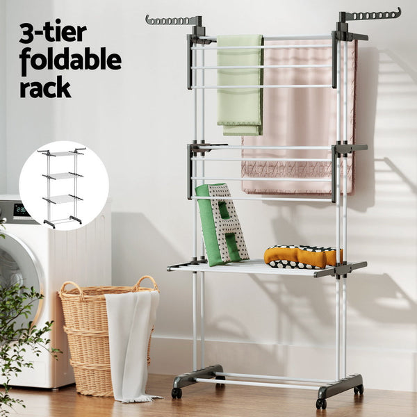 Clothes Airers Artiss Clothes Drying Rack 173Cm Coat Aier Hanger Foldable