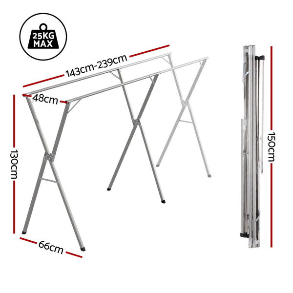 Artiss Clothes Rack Adjustable Foldable Steel Clothes Airers