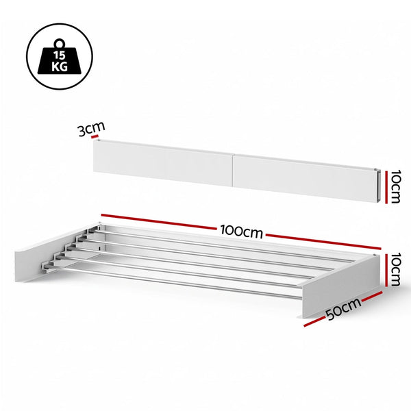 Artiss Clothes Rack Wall Mounted Airer Foldable White Clothes Airers