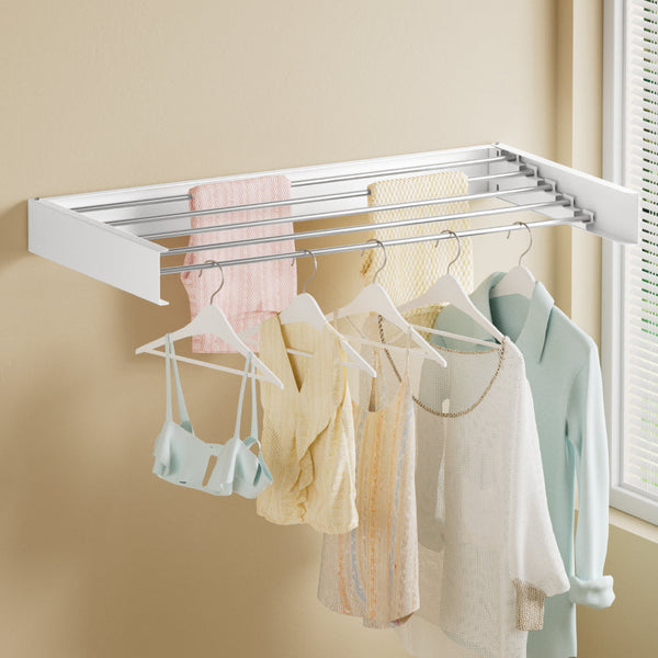 Artiss Clothes Rack Wall Mounted Airer Foldable White Clothes Airers