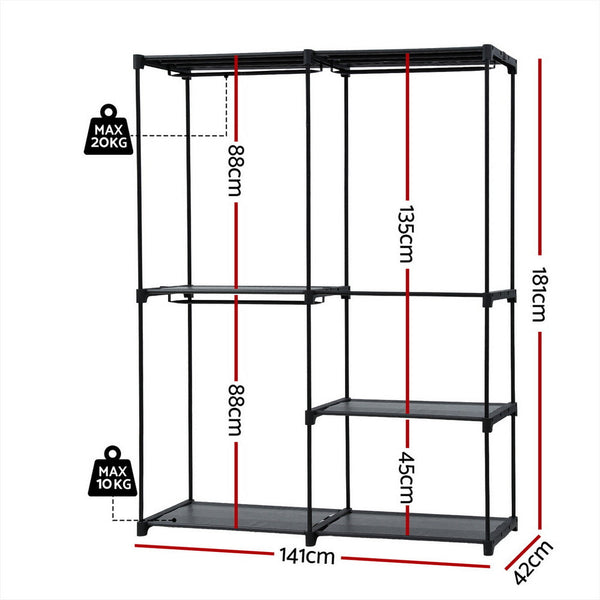 Artiss Wardrobe Clothes Rack Closet 181Cm Clothes Airers