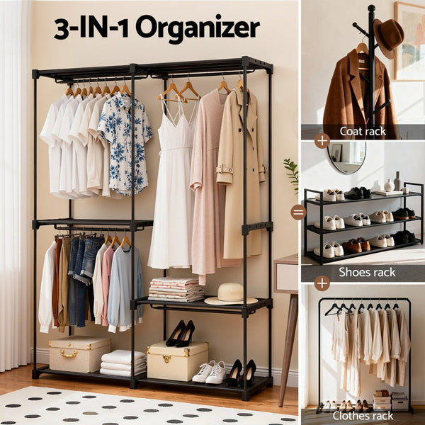 Artiss Wardrobe Clothes Rack Closet 181Cm Clothes Airers