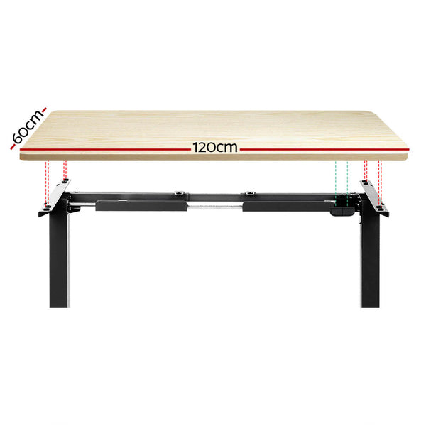 Artiss Standing Desk Motorised White Oak 120Cm Standing Desks