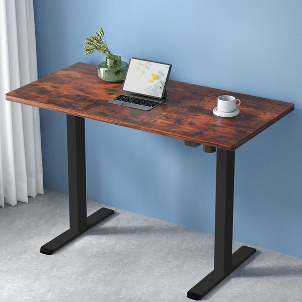 Artiss Standing Desk Motorised Rustic Brown 140Cm Standing Desks