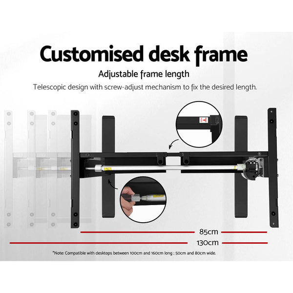 Walnut Particle Board Standing Desk Motorised Adjustable Home Office 140Cm Standing Desks