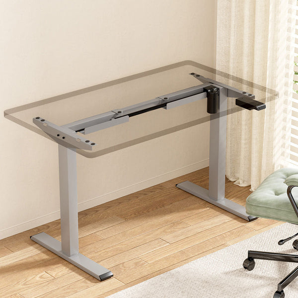 Artiss Electric Standing Desk Frame Only Height Adjustable 70Kg Load Grey Standing Desks