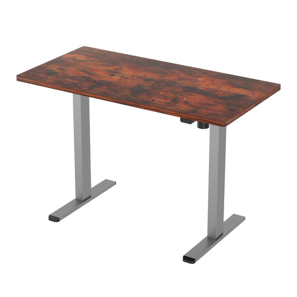 Particleboard Standing Desk Motorised Adjustable Height 120Cm Rustic Brown Standing Desks