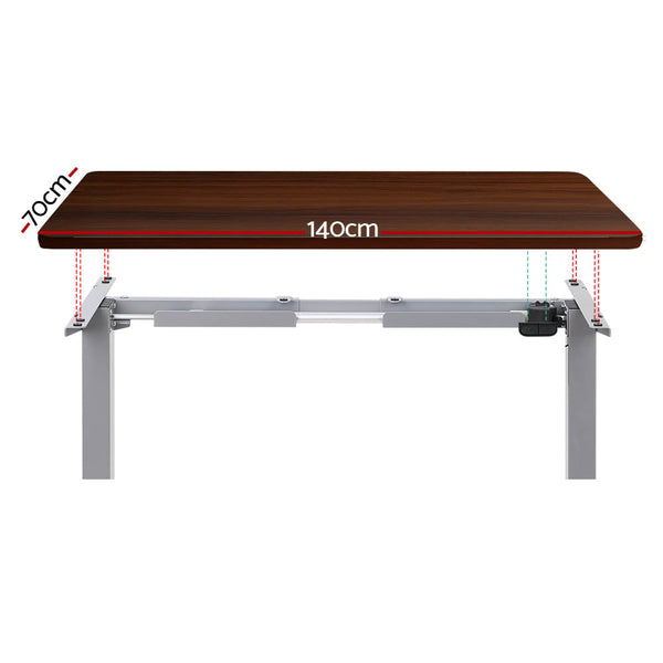 Artiss Standing Desk Motorised 140Cm Walnut Standing Desks