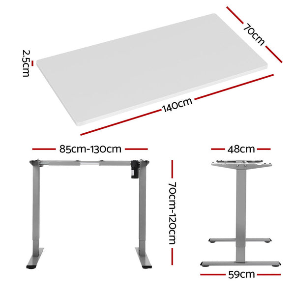 Artiss Standing Desk Motorised 140Cm White Standing Desks
