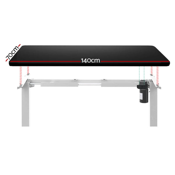 Powder Coated Metal Motorised Adjustable Standing Desk Frame With Particleboard Desktop Standing Desks