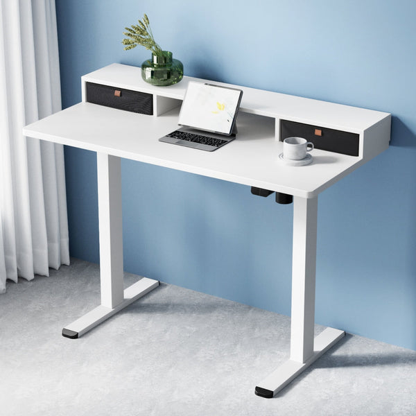 Artiss Electric Standing Desk With Storage Shelf Drawer Office Table 120Cm Standing Desks