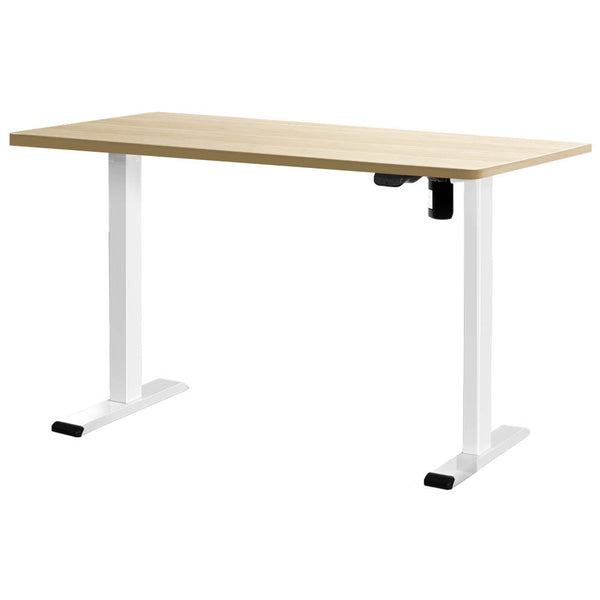 White Oak Particleboard Motorised Adjustable Standing Desk Home Office Standing Desks