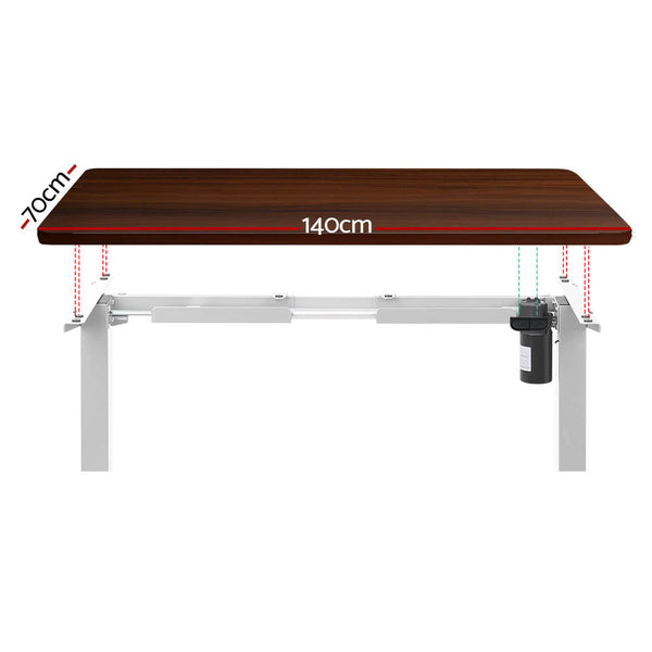 Artiss Standing Desk Motorised Sit Desks Walnut 140Cm Standing Desks