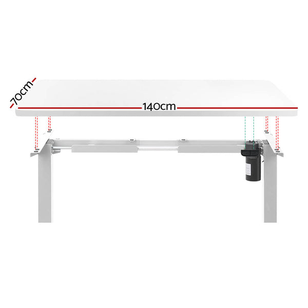White Particle Board Motorised Adjustable Standing Desk For Home Office Standing Desks