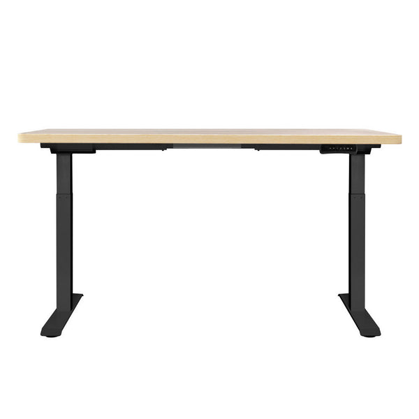 Oak Particle Board Standing Desk Motorised Dual Home Office Standing Desks