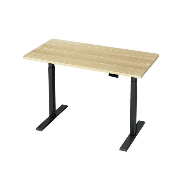 Oak Particle Board Standing Desk Motorised Dual Home Office Standing Desks