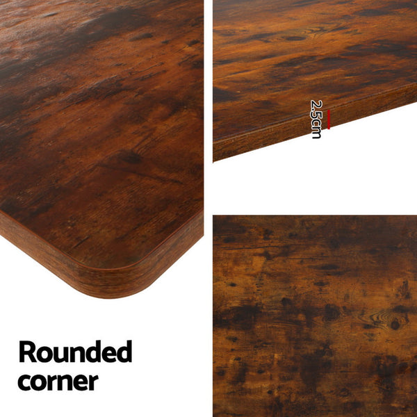 Powder Coated Metal Motorised Adjustable Standing Desk Frame With Rustic Brown Particleboard Desktop Standing Desks