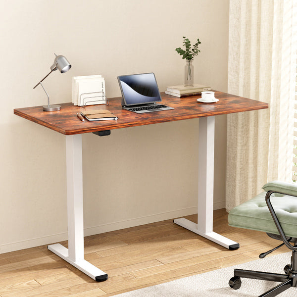 Artiss Standing Desk Motorised Dual 140Cm Rustic Brwon Standing Desks
