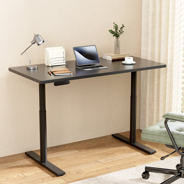 Metal Motorised Electric Dual Adjustable Standing Desk Frame With Particleboard Desktop Standing Desks