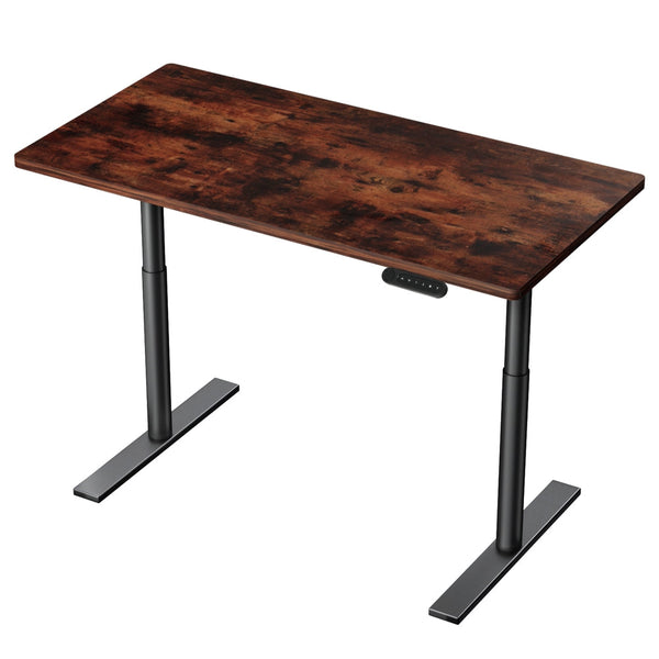 Artiss Standing Desk Motorised Electric Dual Rustic Brown 120Cm Standing Desks