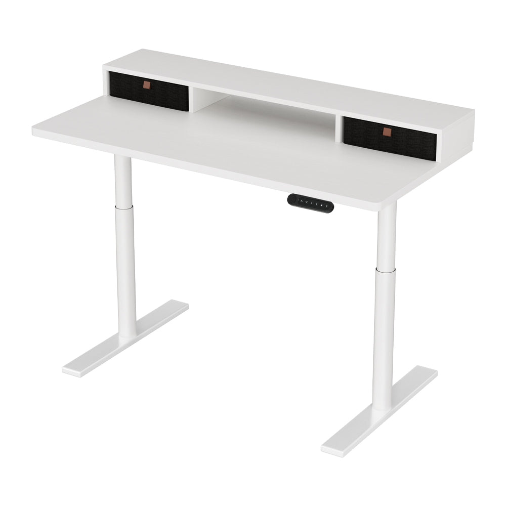 Artiss Electric Standing Desk With Storage Rack Shelf Drawers White 120Cm Standing Desks