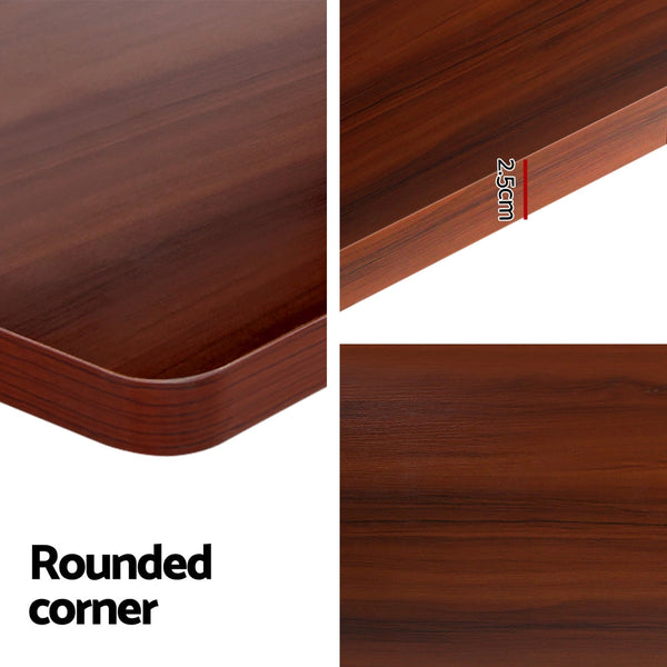 Metal Motorised Adjustable Standing Desk Frame With Walnut Particleboard Desktop 140Cm Standing Desks