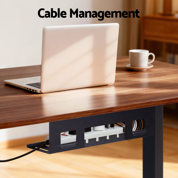 Artiss Standing Desk Motorised Dual Motor Electric Walnut 140Cm Standing Desks