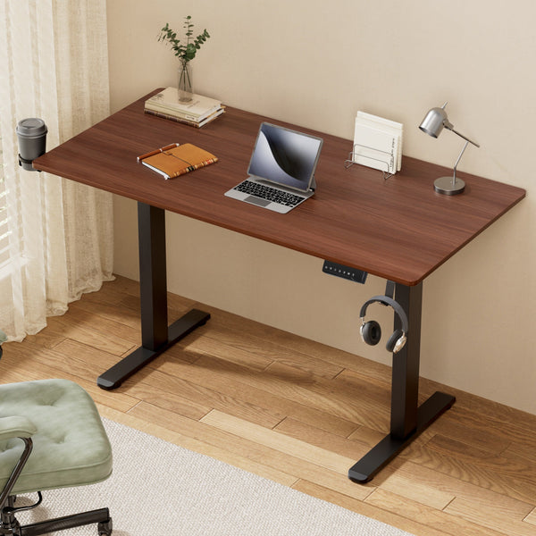 Artiss Standing Desk Motorised Dual Motor Electric Walnut 140Cm Standing Desks