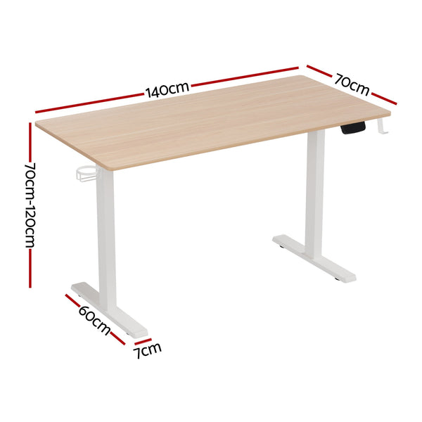 Artiss Standing Desk Motorised Touch Control Electric Oak 140Cm Standing Desks