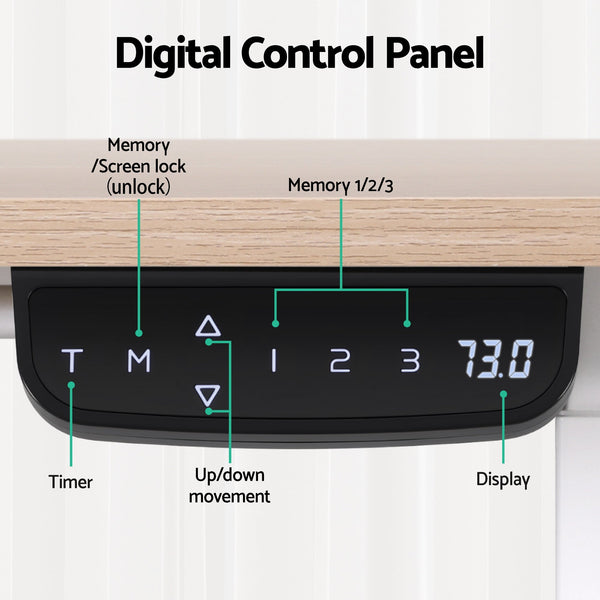 Artiss Standing Desk Motorised Touch Control Electric Oak 140Cm Standing Desks