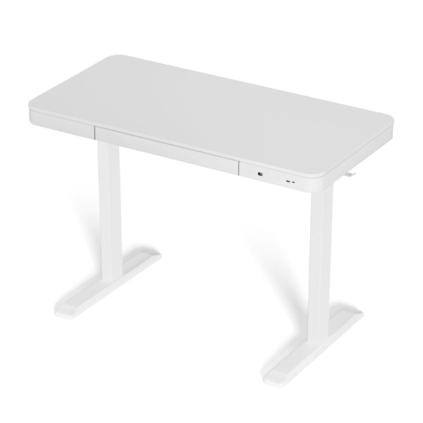 Artiss Standing Desk Motorised Electric Desks Drawer 120Cm White Standing Desks