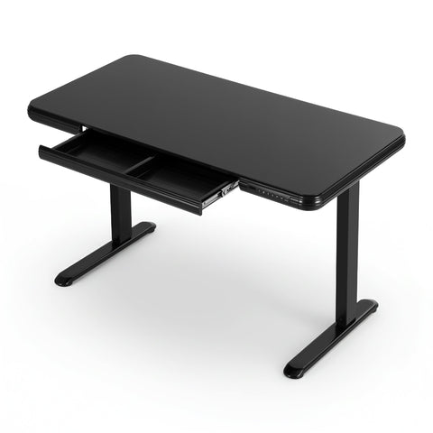 Artiss Standing Desk Motorised Tempered Glass Top Electric Black 120Cm Standing Desks